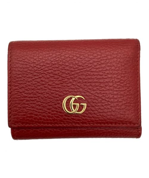 中古・古着通販】GUCCI (グッチ) 3つ折り財布 レッド サイズ 