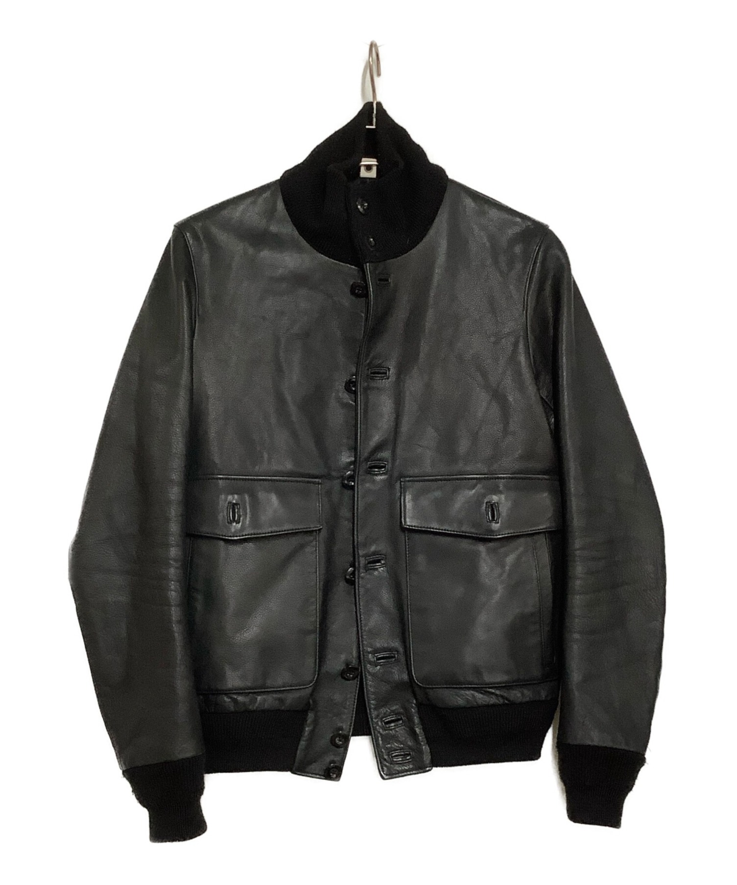 中古・古着通販】wjk (ダブルジェイケー) レザージャケット ブラック 