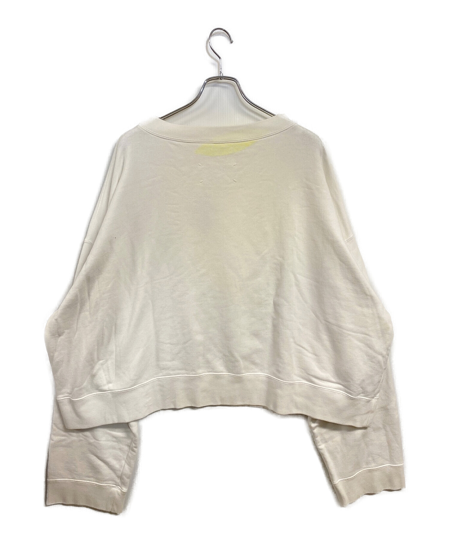 Maison Margiela (メゾンマルジェラ) ロゴプリントスウェットシャツ ホワイト サイズ:Ｓ