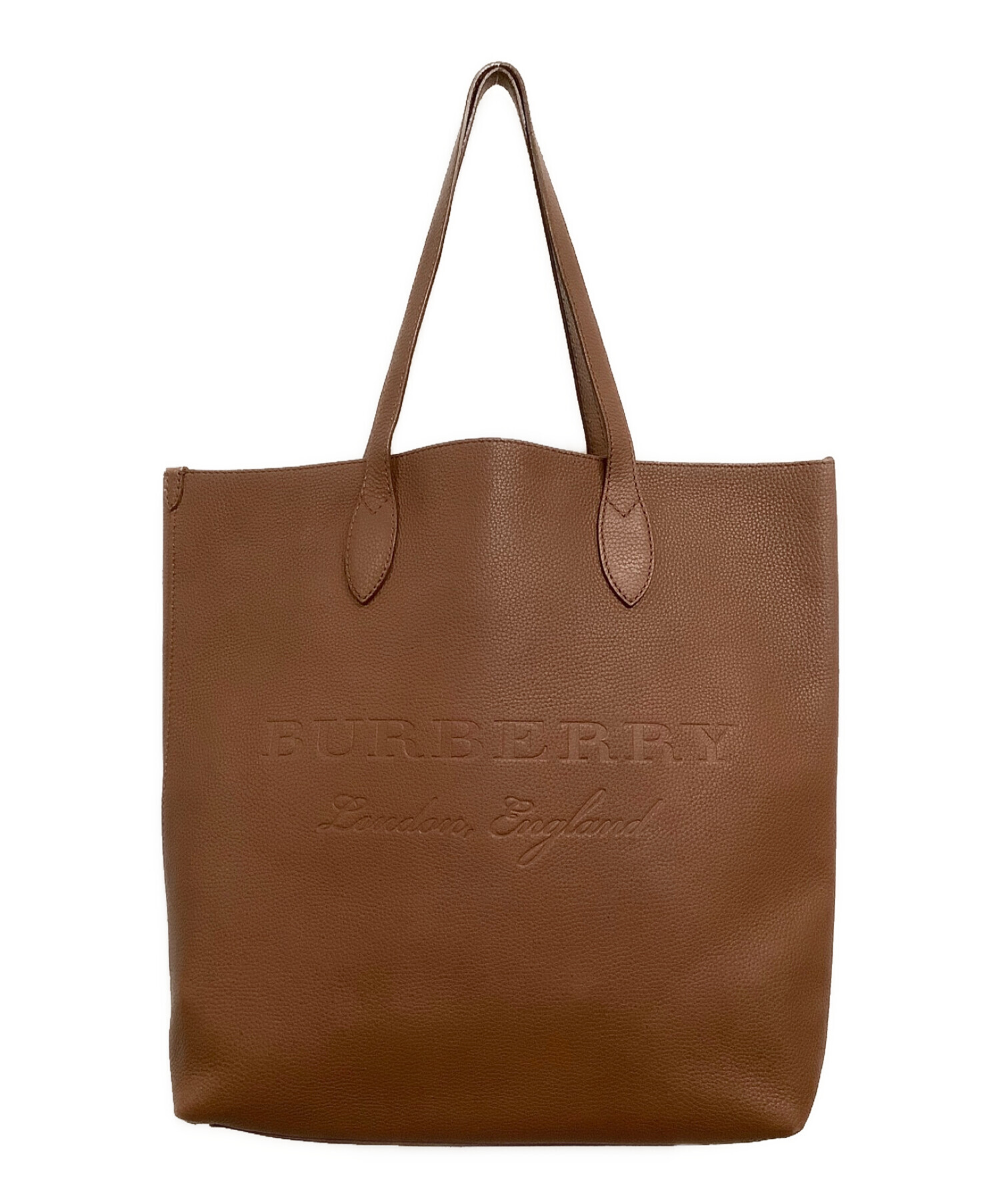 中古・古着通販】BURBERRY (バーバリー) レザートートバッグ ブラウン 