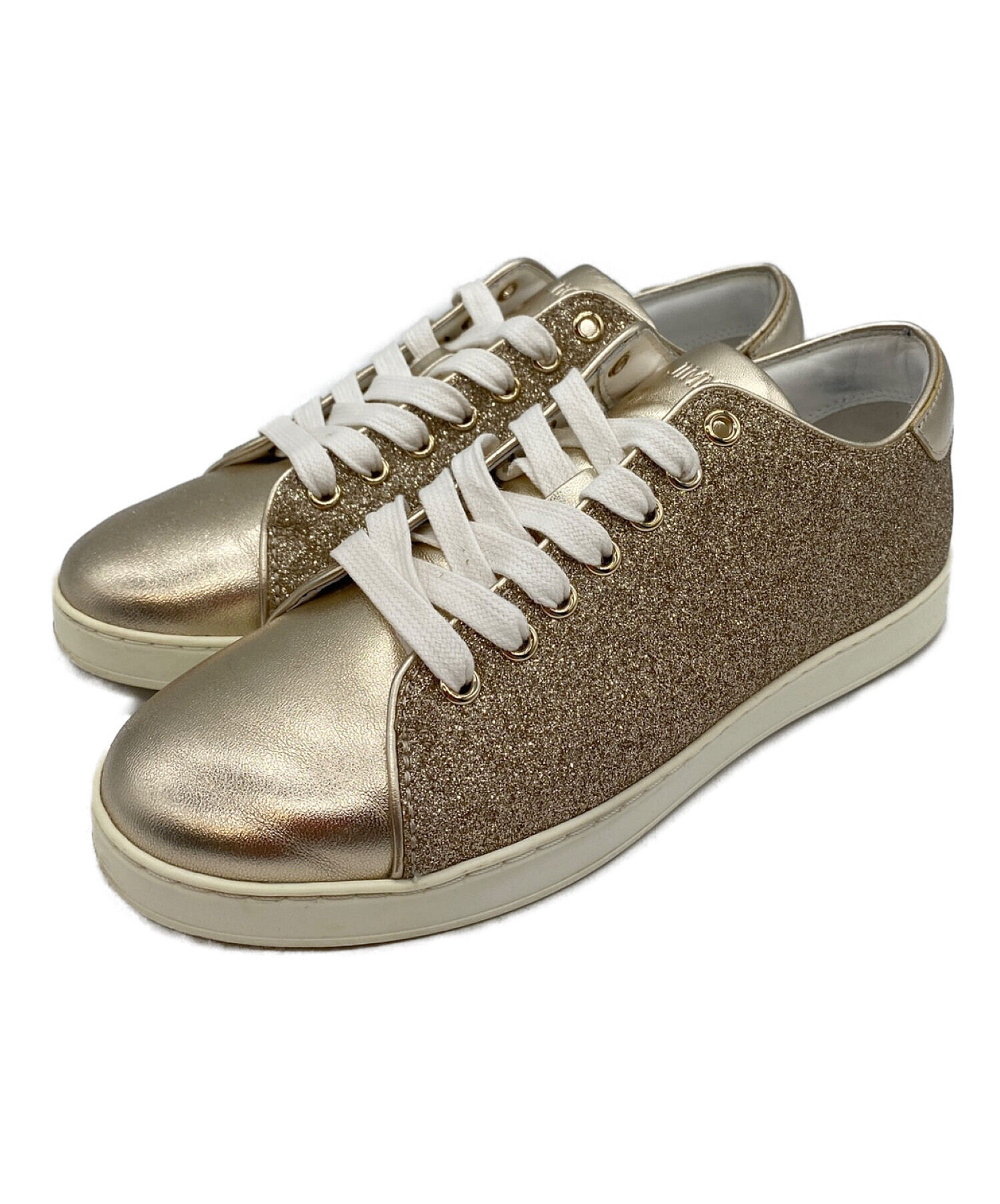 JIMMY CHOO ゴールド グリッター スニーカー