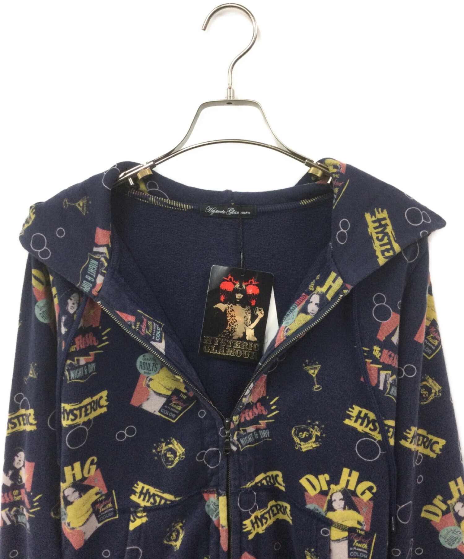y2k hysteric glamour super 総柄 パーカー ジップ 旧