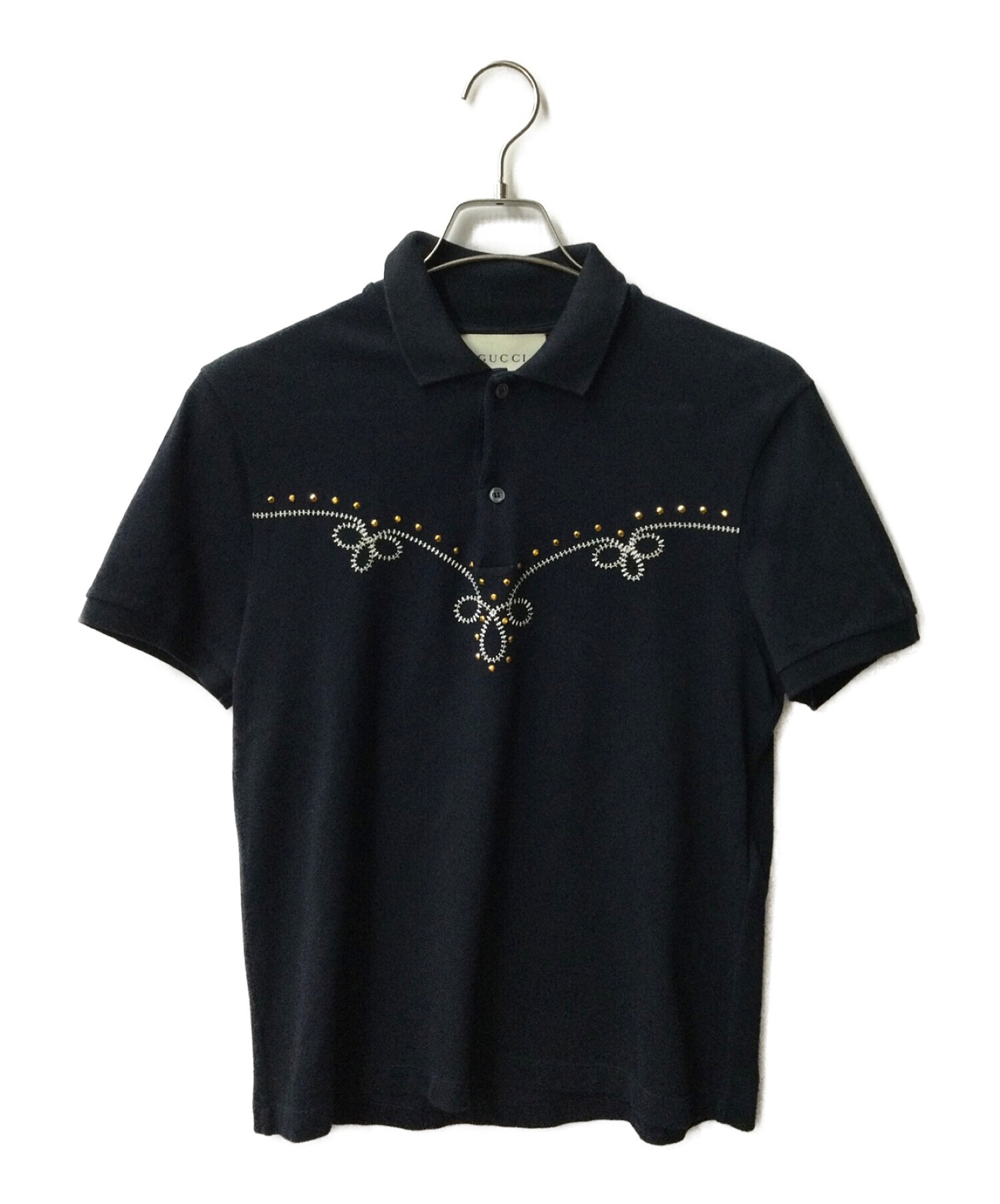 中古・古着通販】GUCCI (グッチ) ポロシャツ ネイビー サイズ:S  
