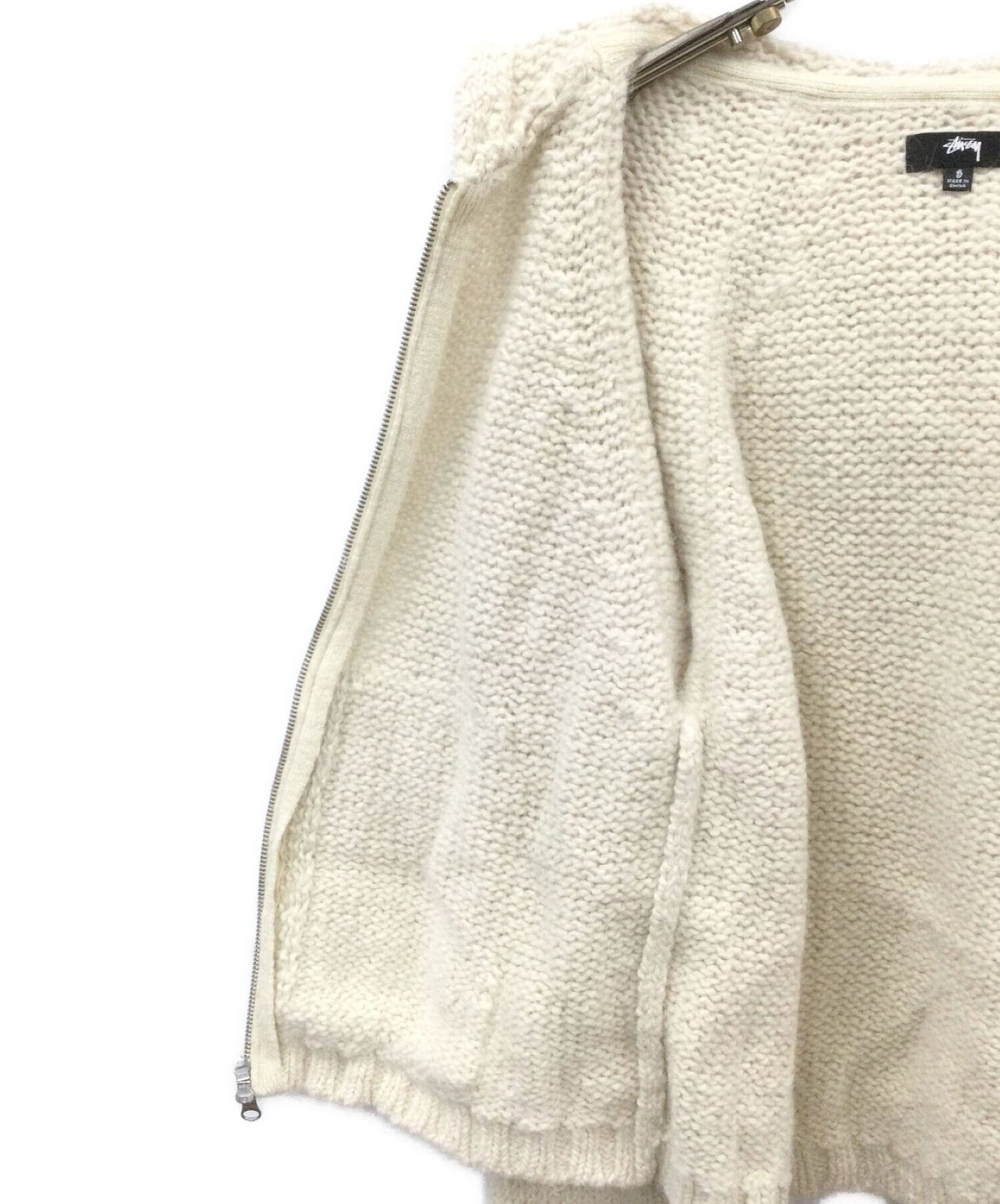 中古・古着通販】stussy (ステューシー) CHUNKY KNIT ZIP HOODIE 