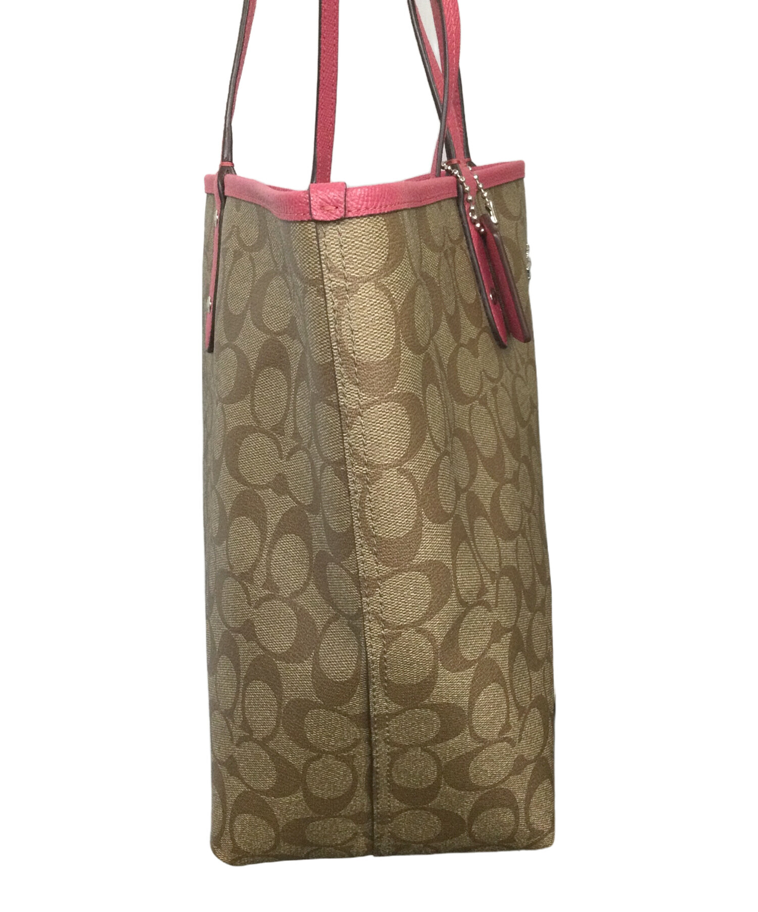 COACH】コーチ シグネチャー トートバッグ（ベージュピンク） （中古 