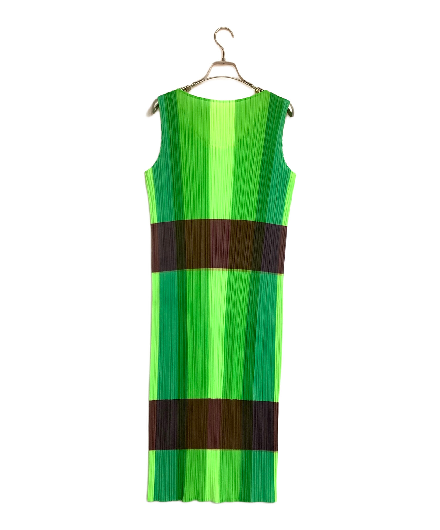 pleats please ワンピース チュニック 緑 グリーン ノースリーブ