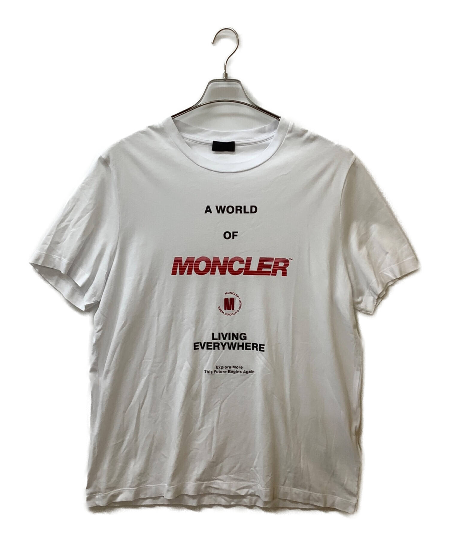 中古・古着通販】MONCLER (モンクレール) プリントTシャツ ホワイト
