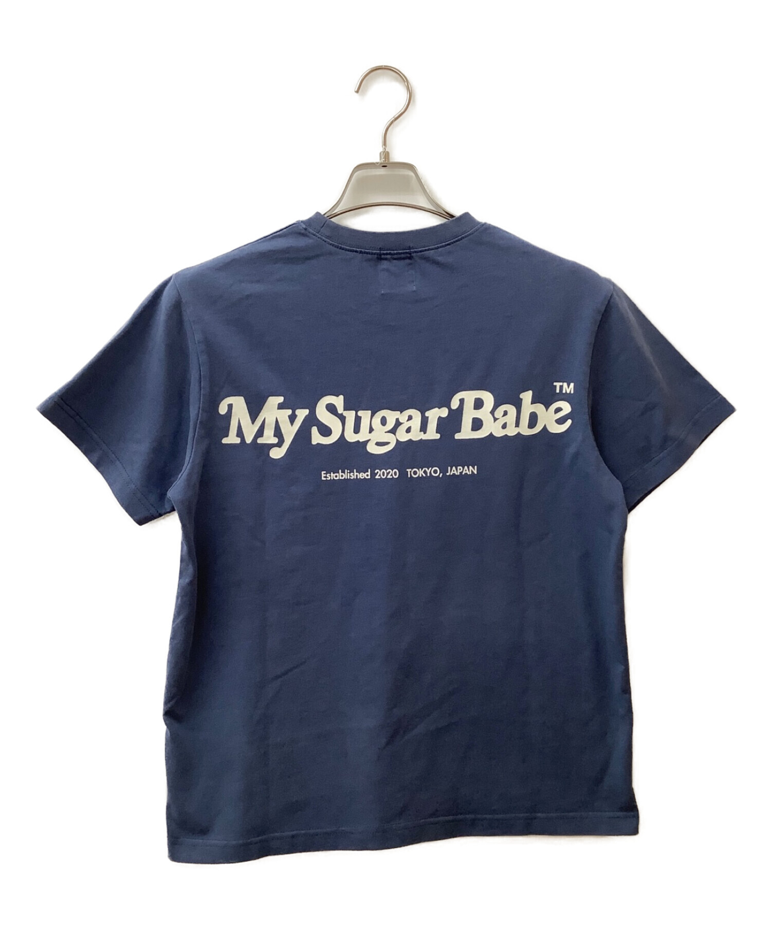 My Sugar Babe (マイシュガーベイブ) 刺繍ロゴTシャツ ブルー サイズ:M