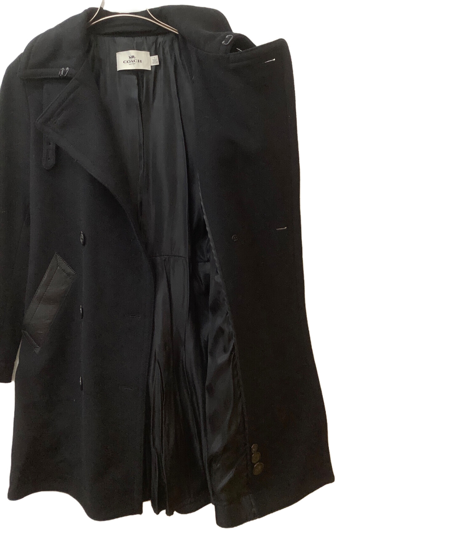 中古・古着通販】COACH (コーチ) ウールトレンチコート ブラック  