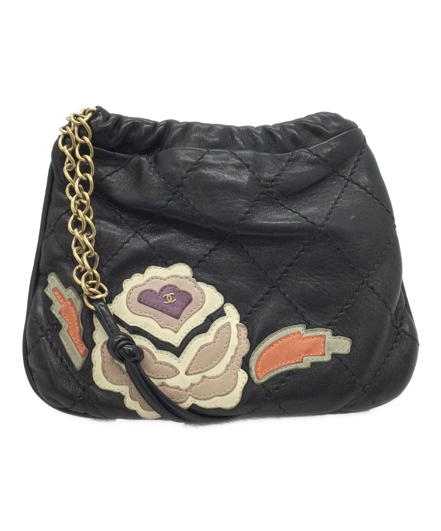 中古・古着通販】CHANEL (シャネル) チェーンハンドポーチ カメリア 