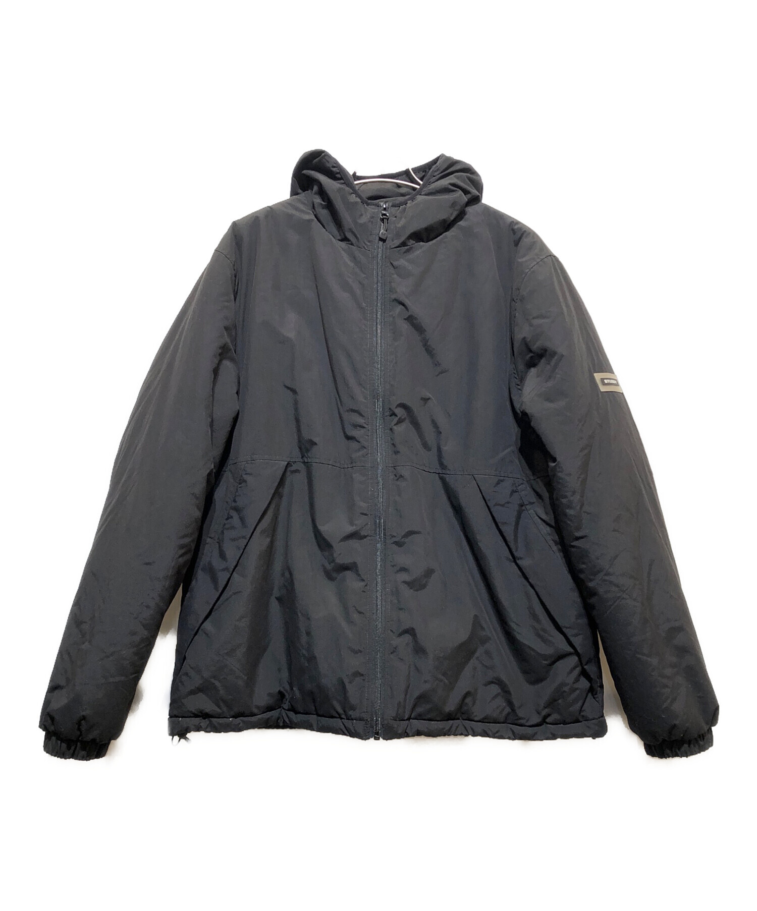 e0236古着扱い☆ステューシー STUSSY☆コットン綿100 厚手 パーカー 黒 