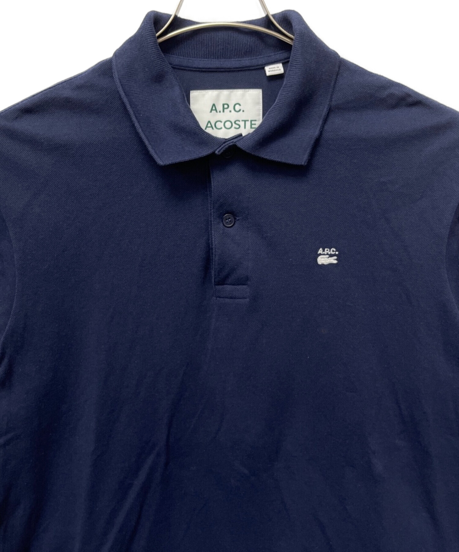 A.P.C×LACOSTE (アーペーセー × ラコステ) ポロシャツ ネイビー サイズ:L