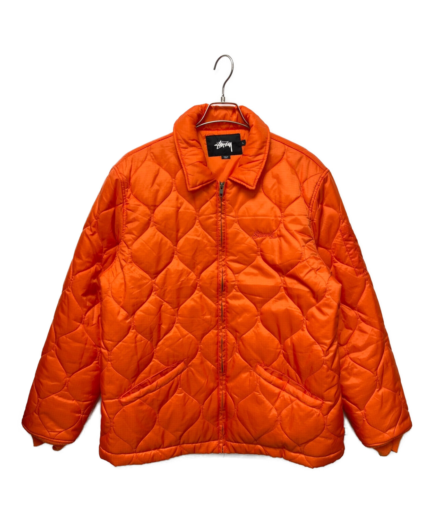 stussy (ステューシー) ワンポイント刺繍キルティングジャケット オレンジ サイズ:L
