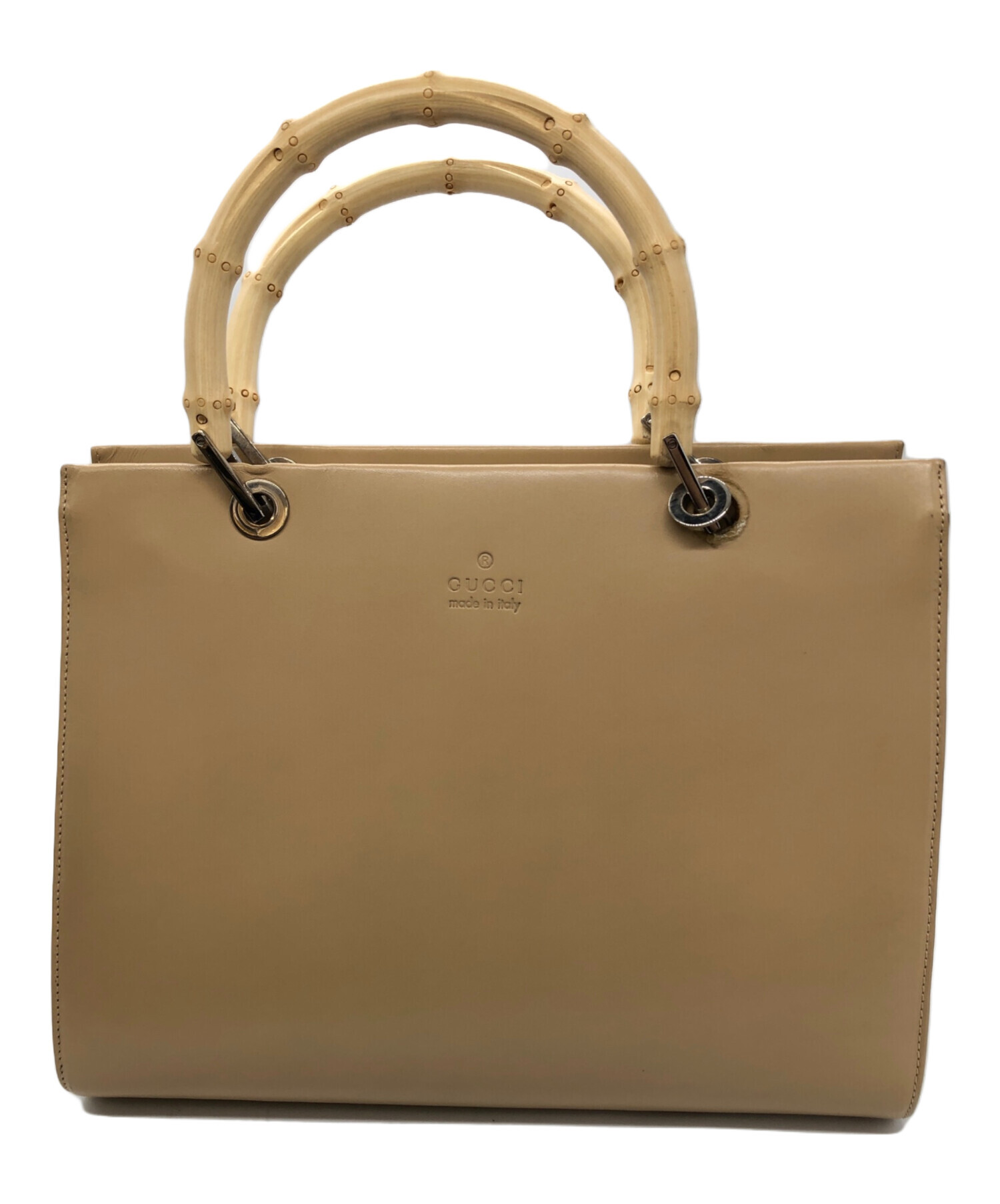 GUCCI ベージュ バンブーハンドル バッグ