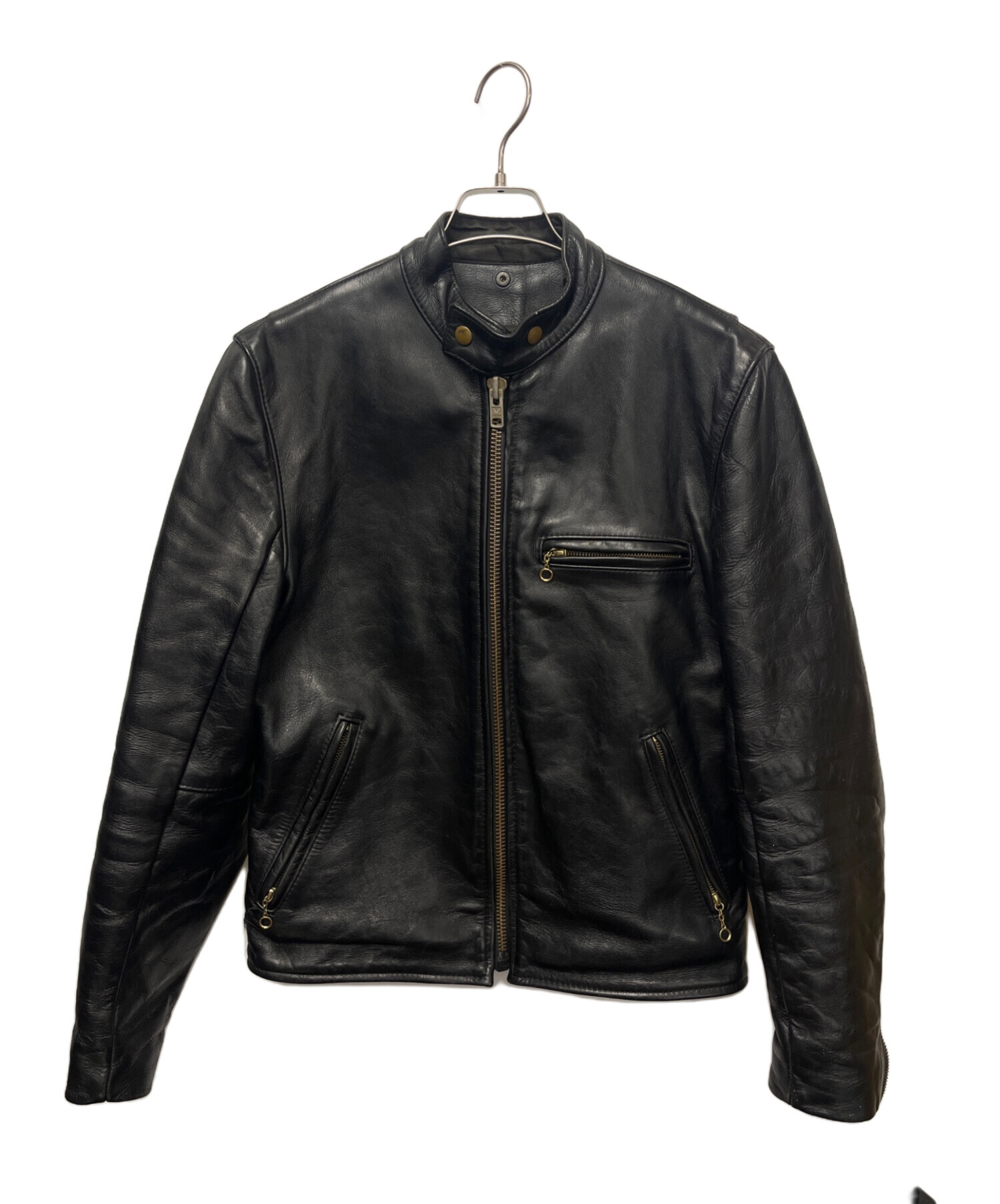 中古・古着通販】VANSON (バンソン) レザージャケット ブラック サイズ 