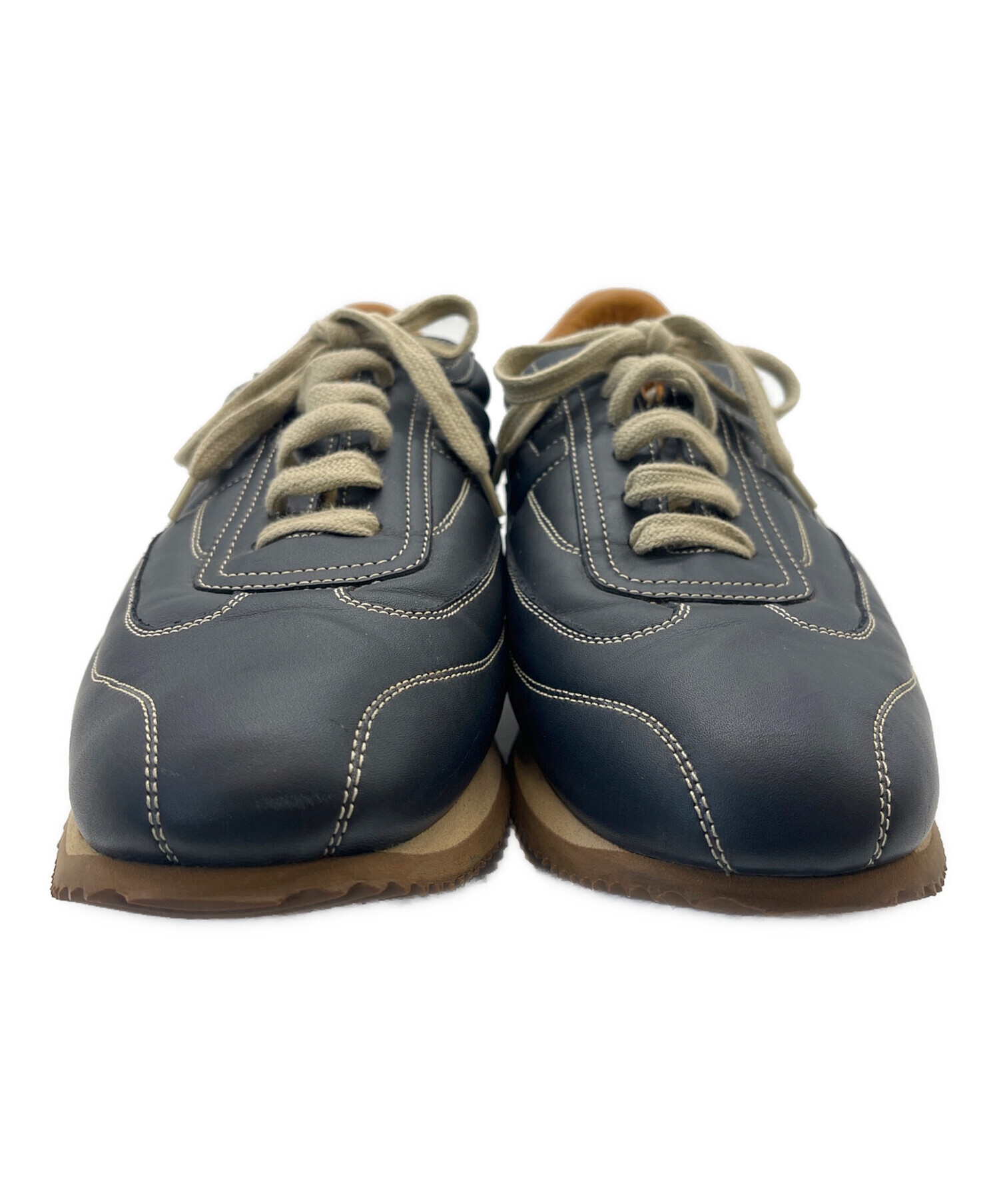 エルメス HERMES スニーカー 43 1/2 クイック レザー ブラウン メンズ 