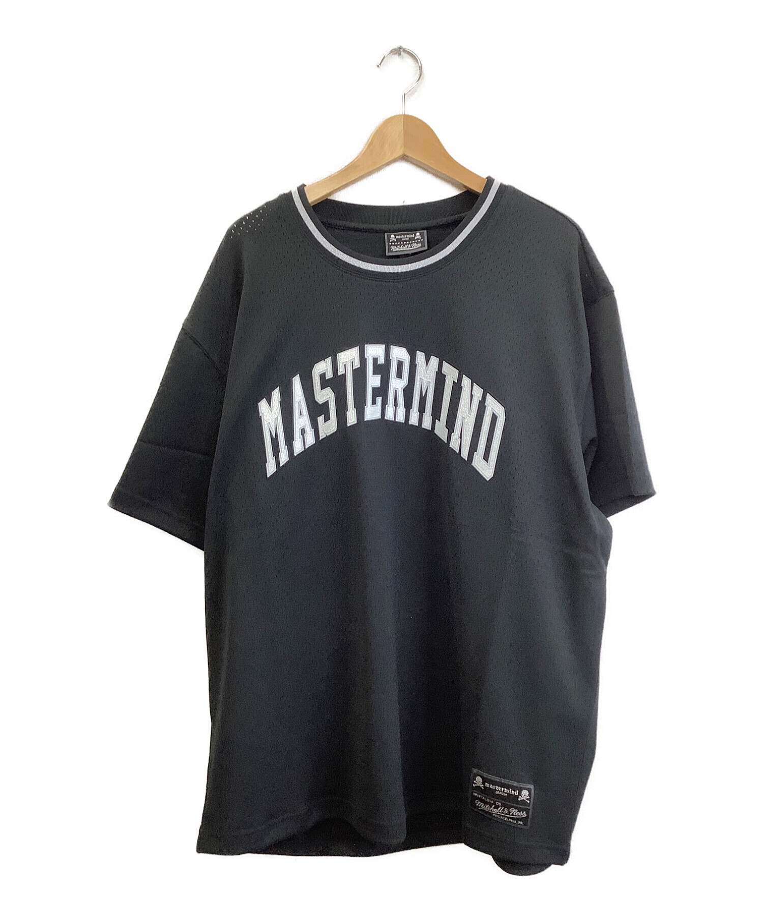 mastermind japan×mitchell & ness (マスターマインド ジャパン) ベースボールシャツ ブラック×ホワイト サイズ:XL  未使用品