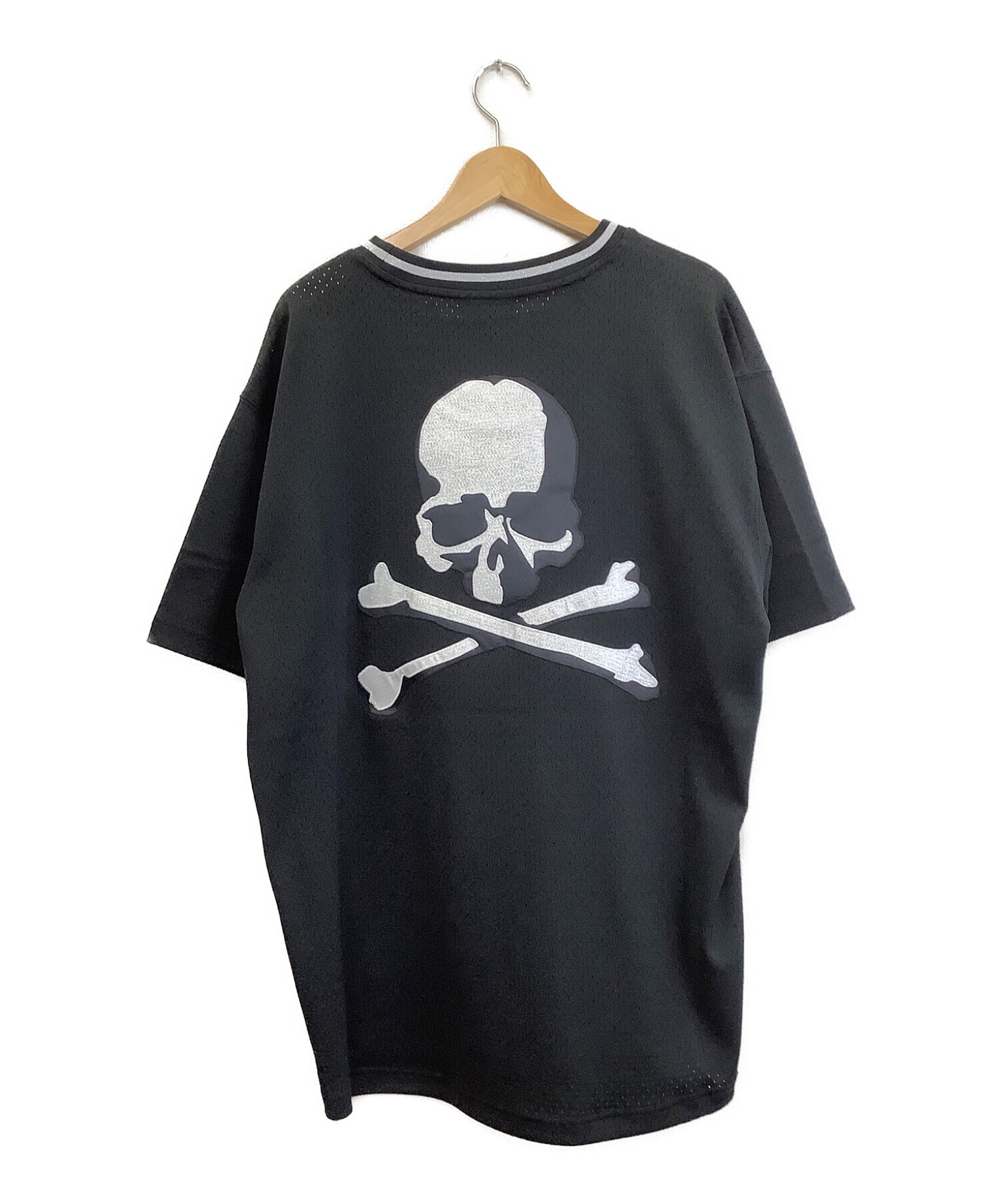mastermind japan×mitchell & ness (マスターマインド ジャパン) ベースボールシャツ ブラック×ホワイト サイズ:XL  未使用品