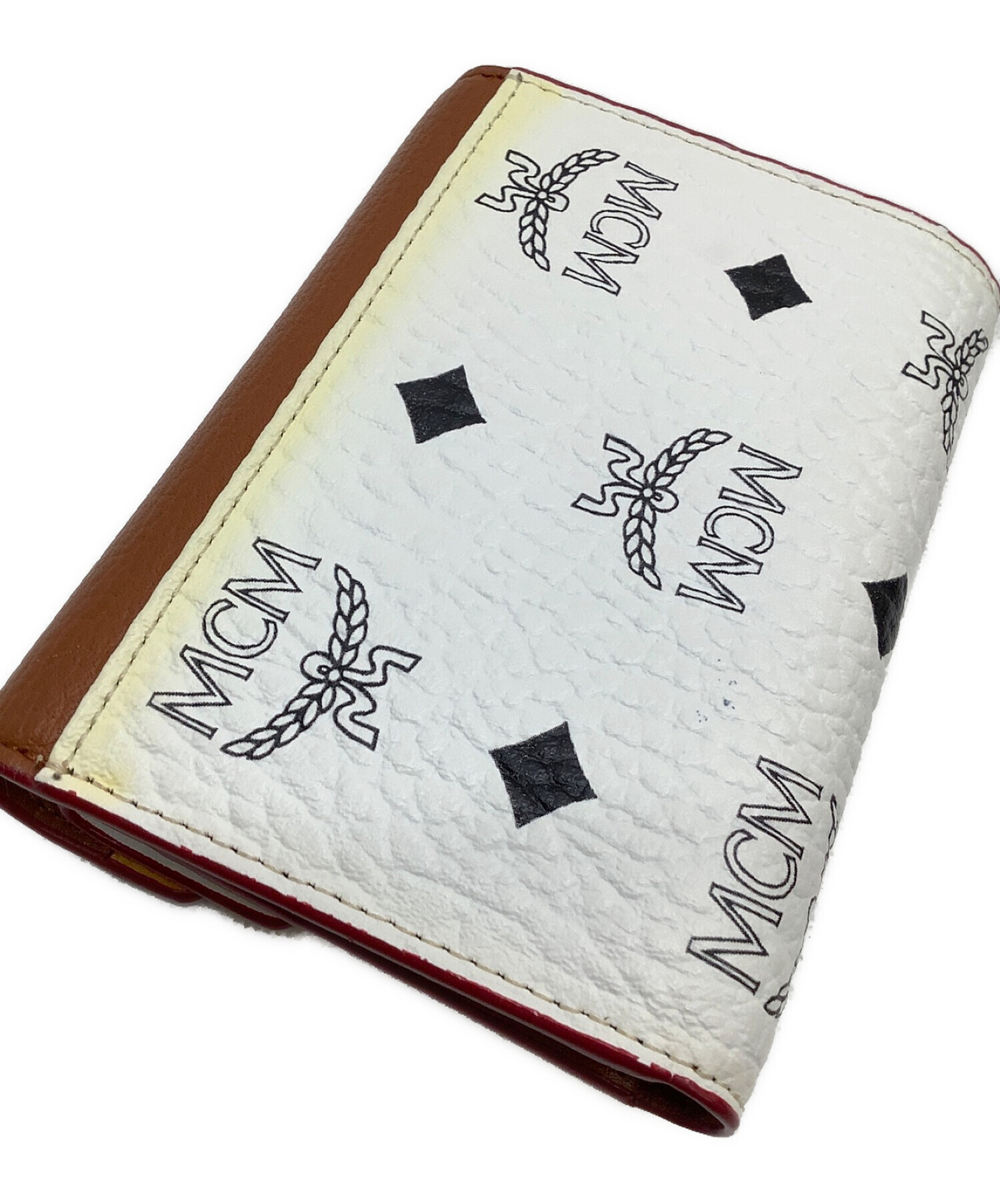 中古・古着通販】MCM (エムシーエム) 2つ折り財布 ホワイト×ブラウン  