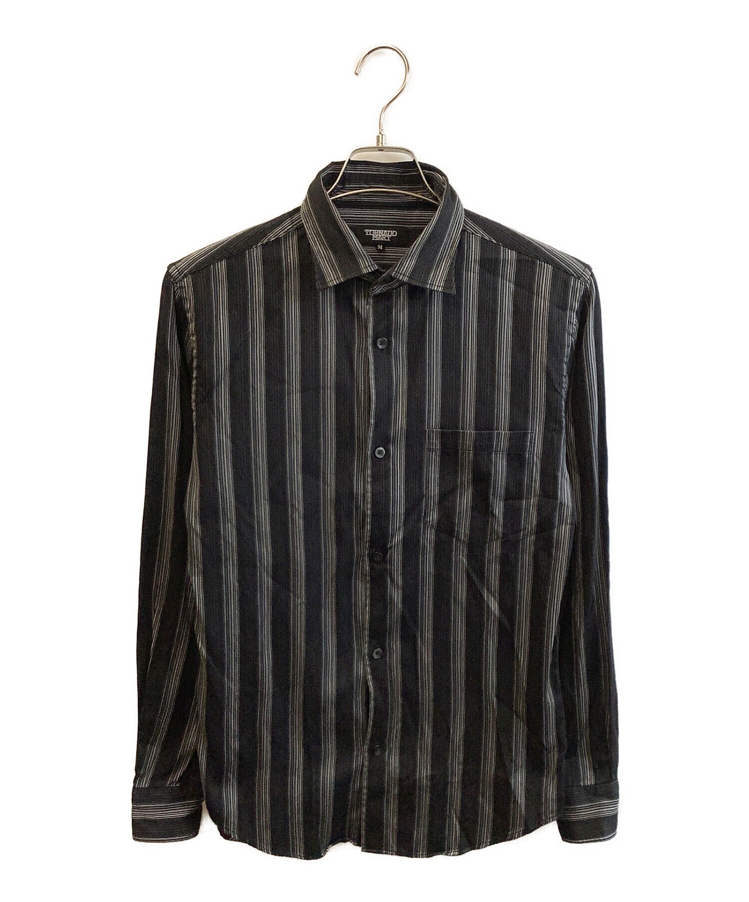 新品 TORNADOMART 黒色 ラメストライプ シャツ トルネードマート M