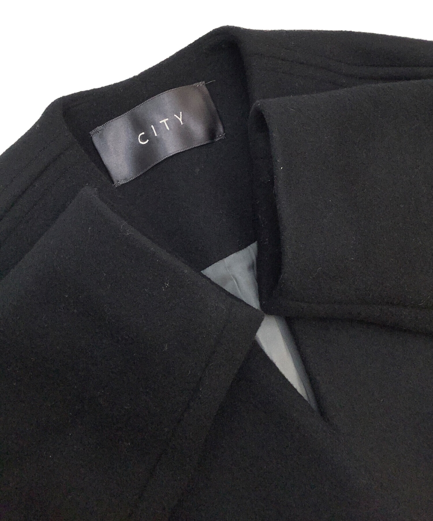 中古・古着通販】CITY (シティ) ノーカラーコート ブラック サイズ:1 