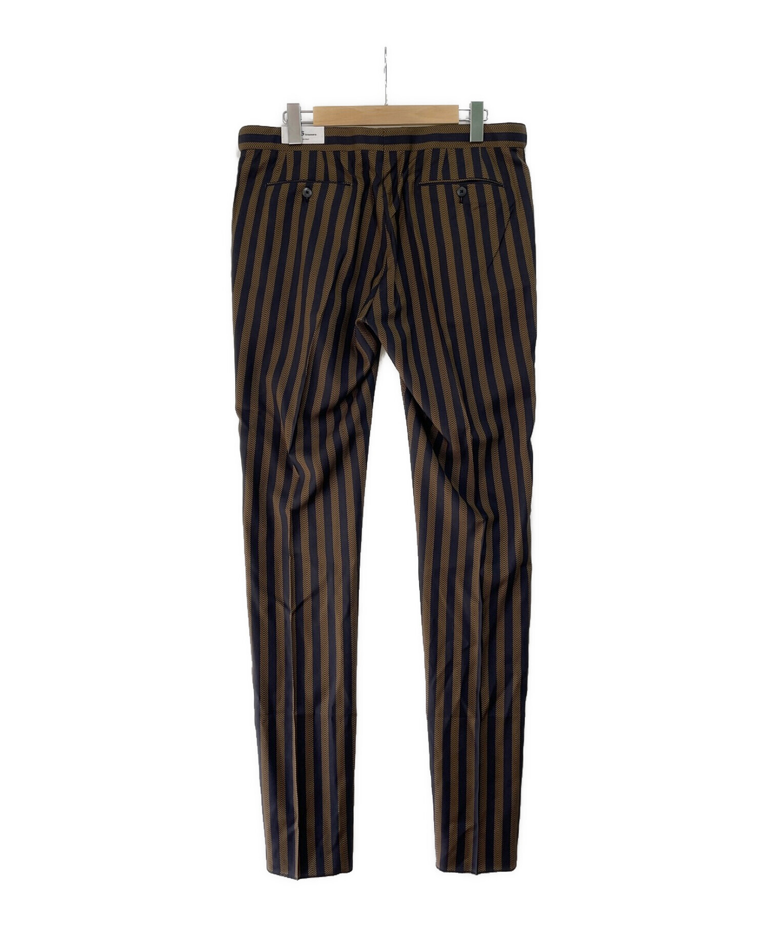 GBS trousers (ジービーエス トラウザーズ) ストライプパンツ ブラウン×ブラック サイズ:SIZE 52 未使用品