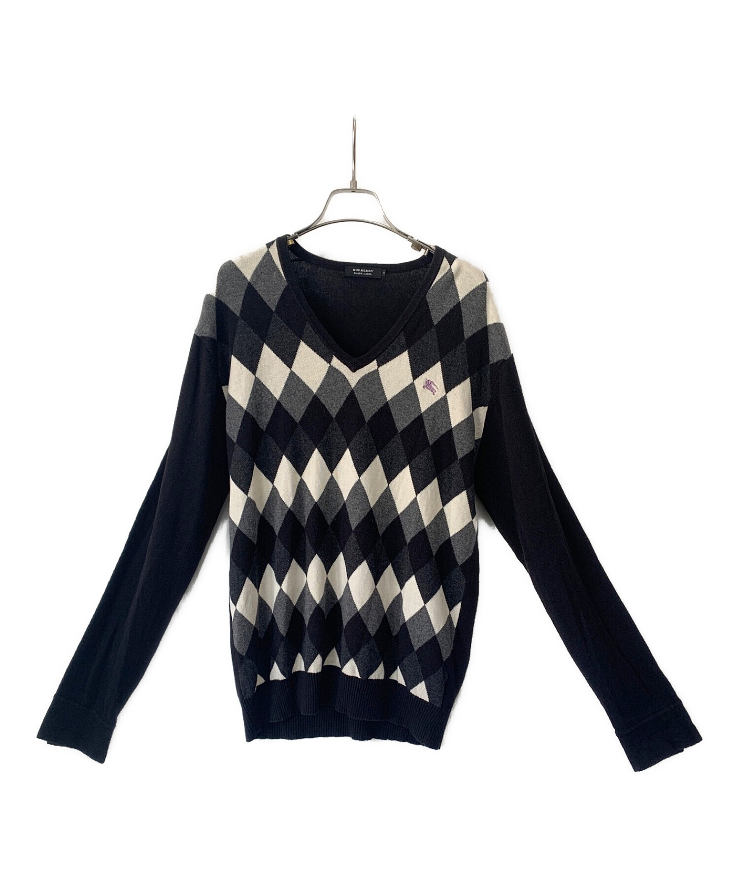 BURBERRY BLACK LABEL (バーバリーブラックレーベル) アーガイルニット