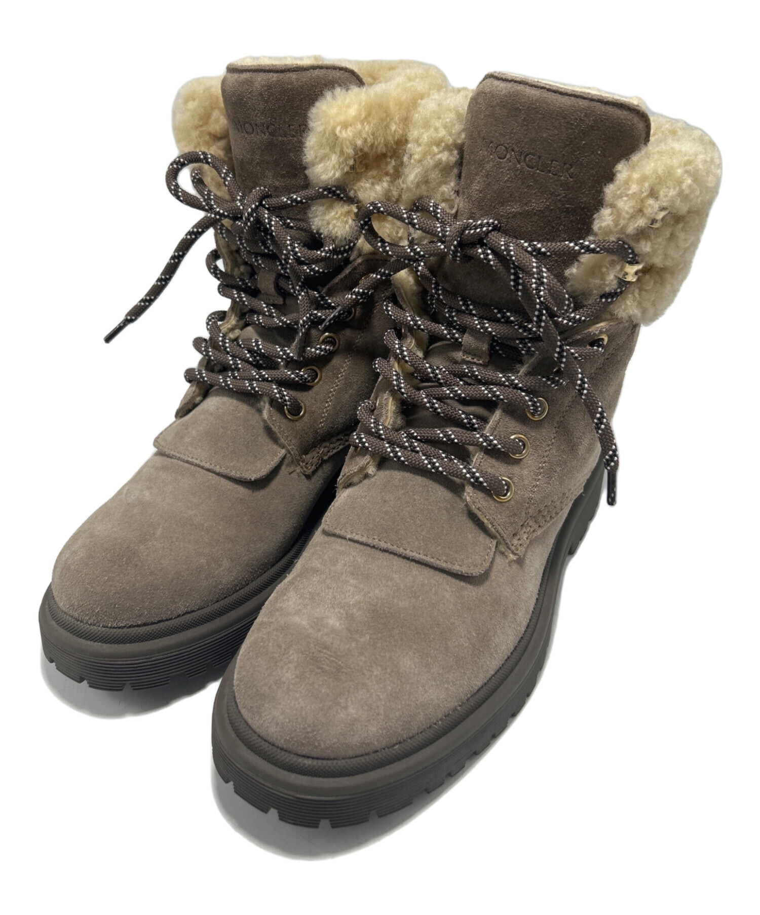中古・古着通販】MONCLER (モンクレール) スウェードブーツ ベージュ 