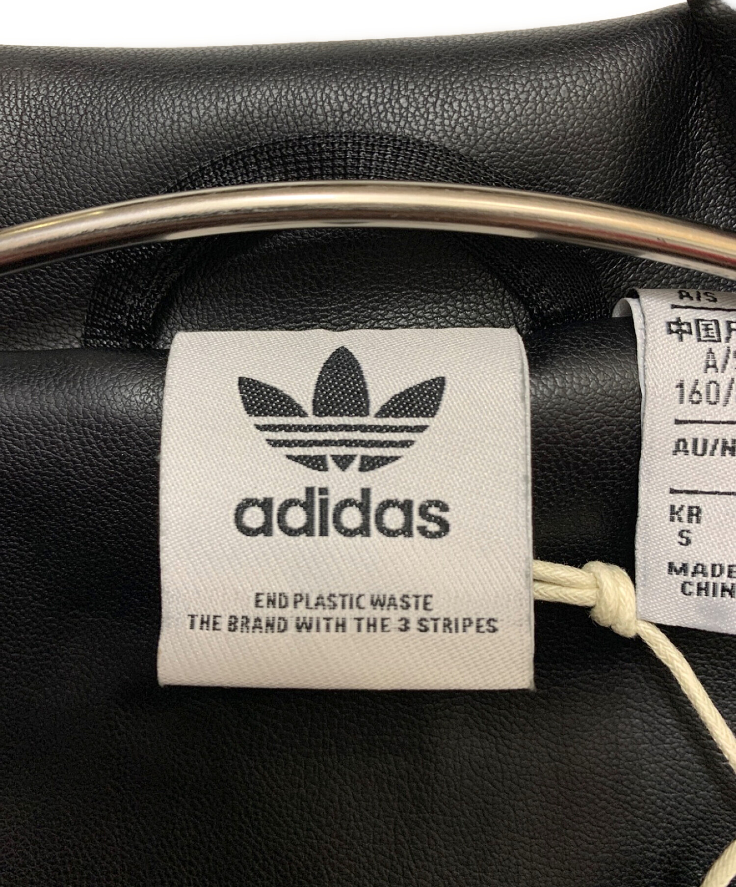 adidas (アディダス) フェイクレザージャケット ブラック サイズ:M 未使用品