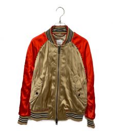 中古・古着通販】BURBERRY (バーバリー) スタジャン ベージュ×レッド  