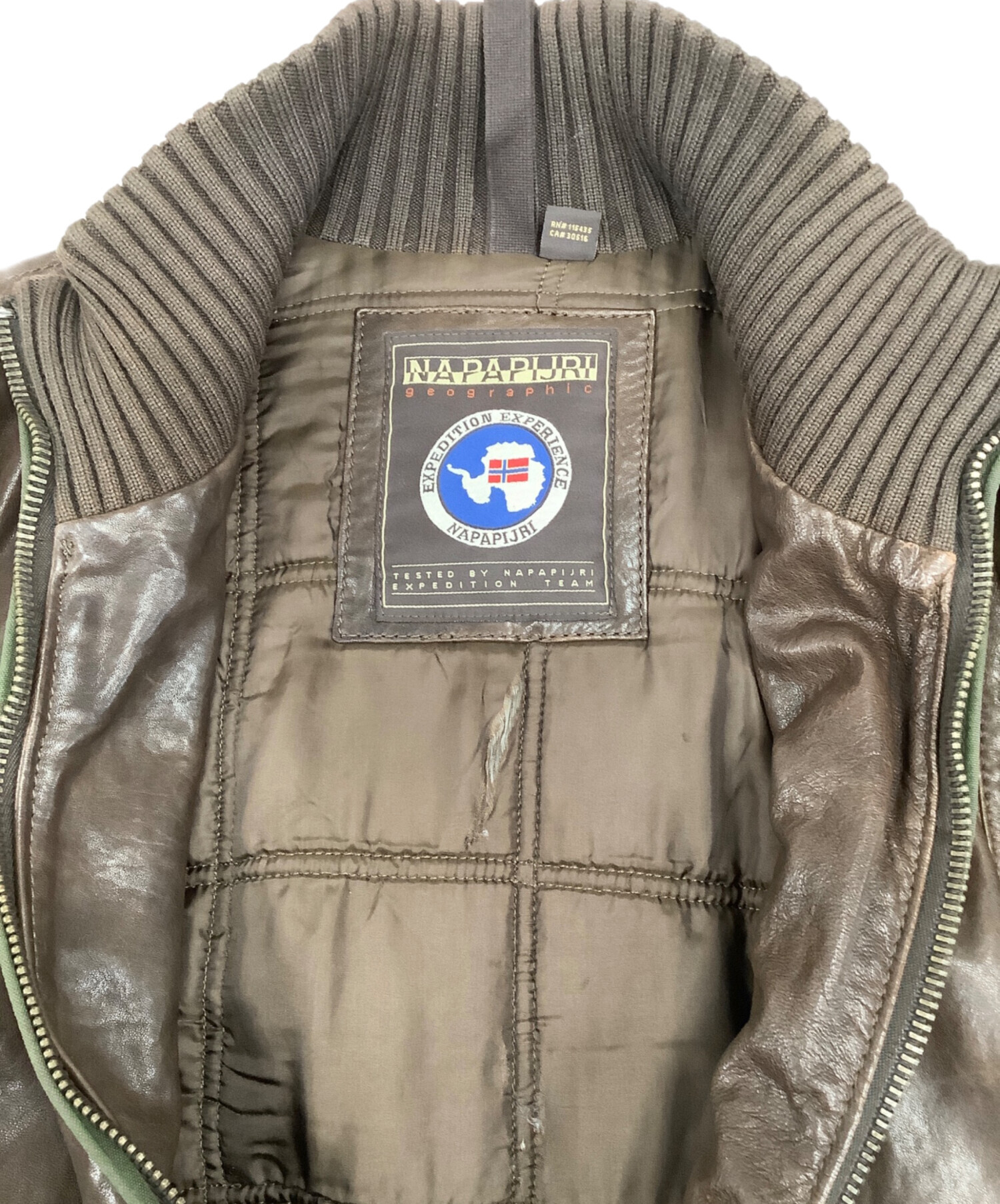 □ ナパピリ NAPAPIJRI □カモフラ キャンバス＆レザー トートバッグ 