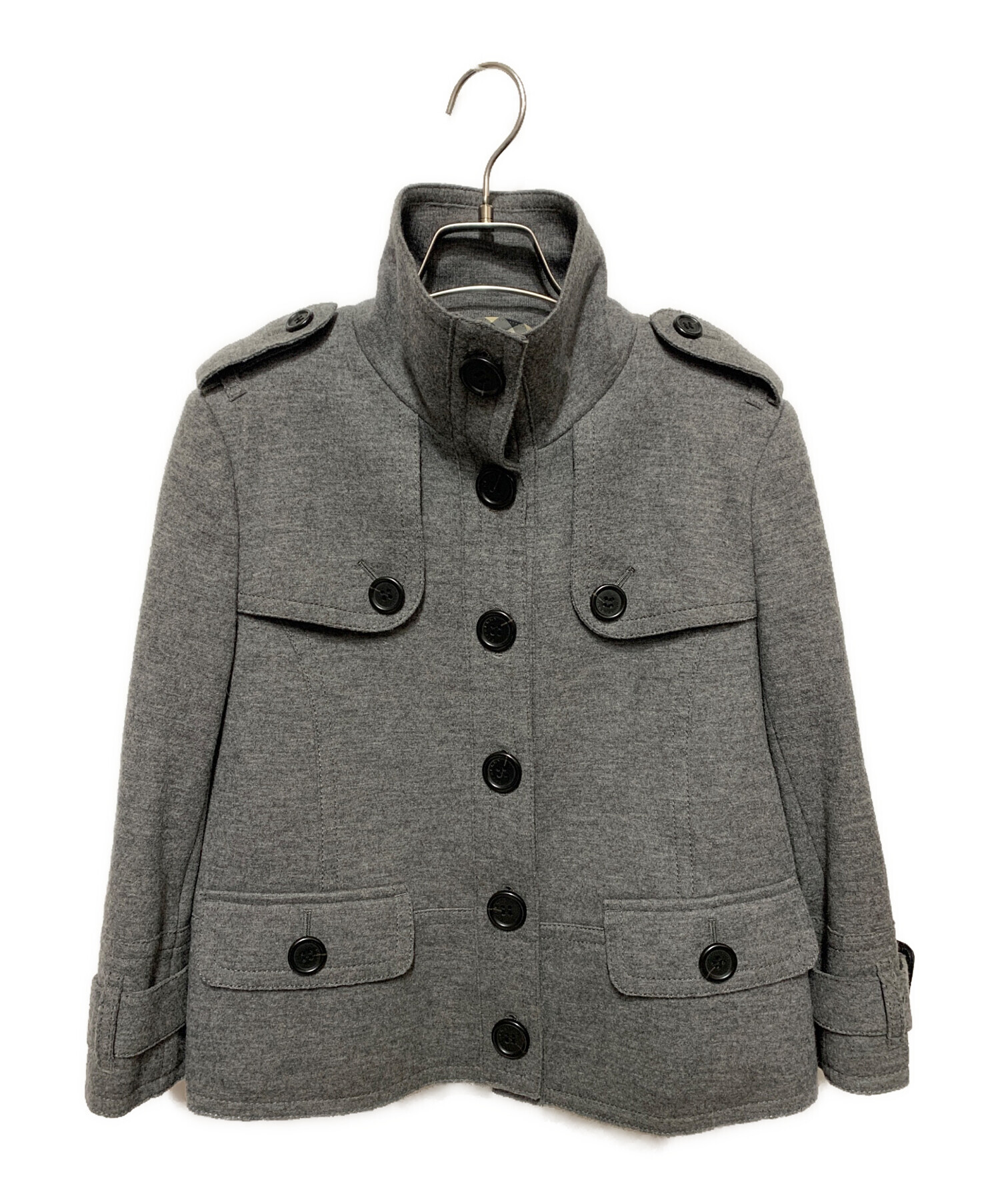 中古・古着通販】BURBERRY (バーバリー) ウールショートコート グレー 