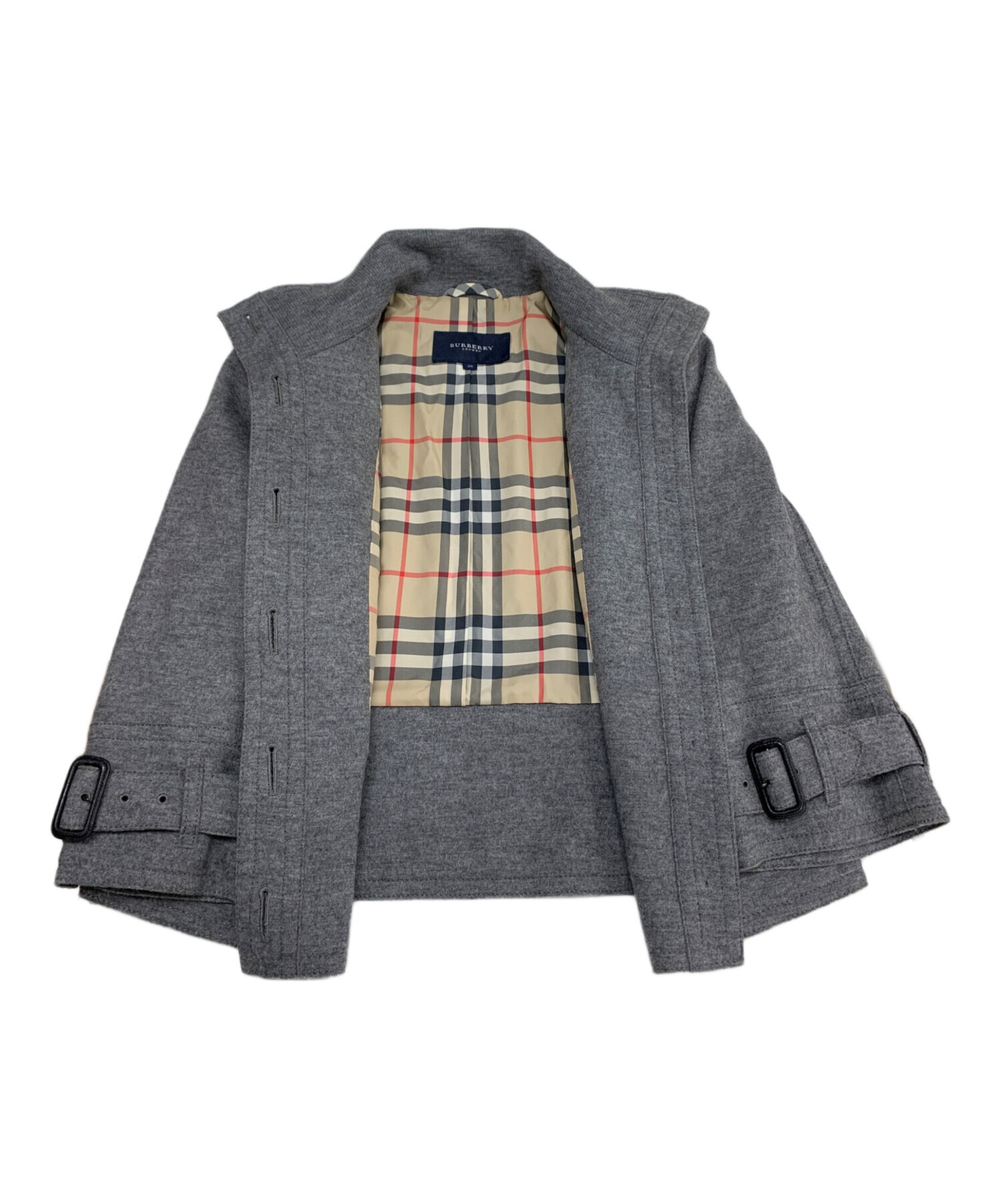 中古・古着通販】BURBERRY (バーバリー) ウールショートコート グレー 