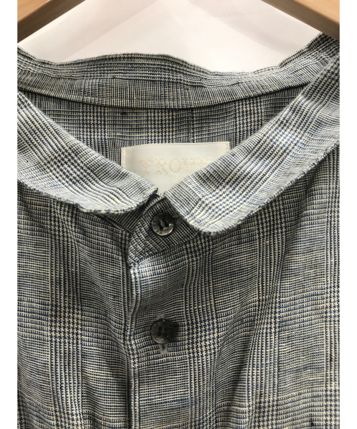 TROVE (トローブ) リネンシャツ グレー サイズ:3 チェック