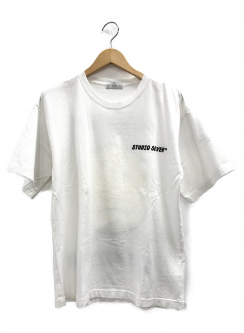 STUDIO SEVEN (スタジオ セブン) バックプリントTシャツ ホワイト×ブラック サイズ:M