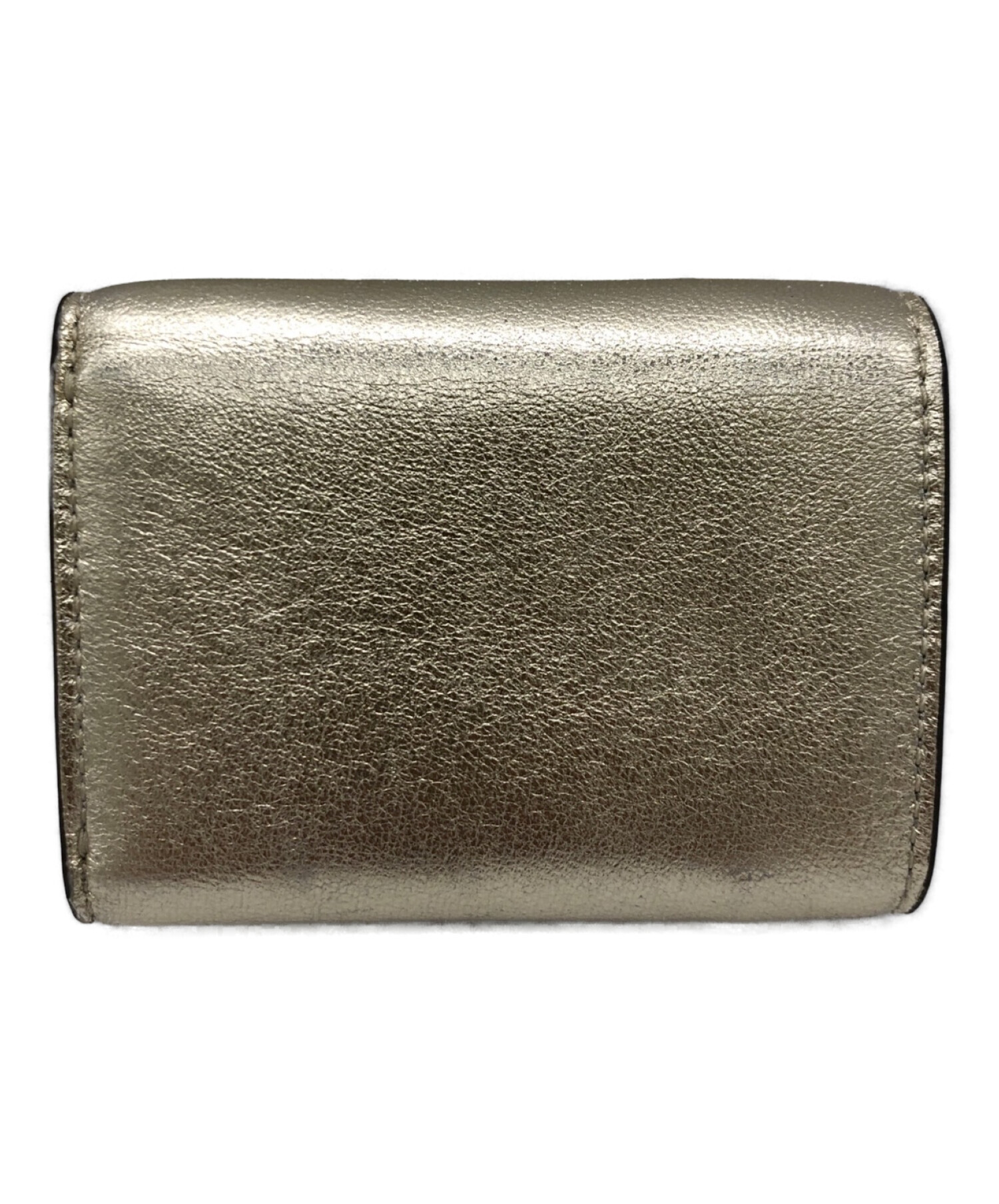 極美品✨　トリーバーチ　折り財布　ミラー　ゴールド金具　レザー　ブラウン
