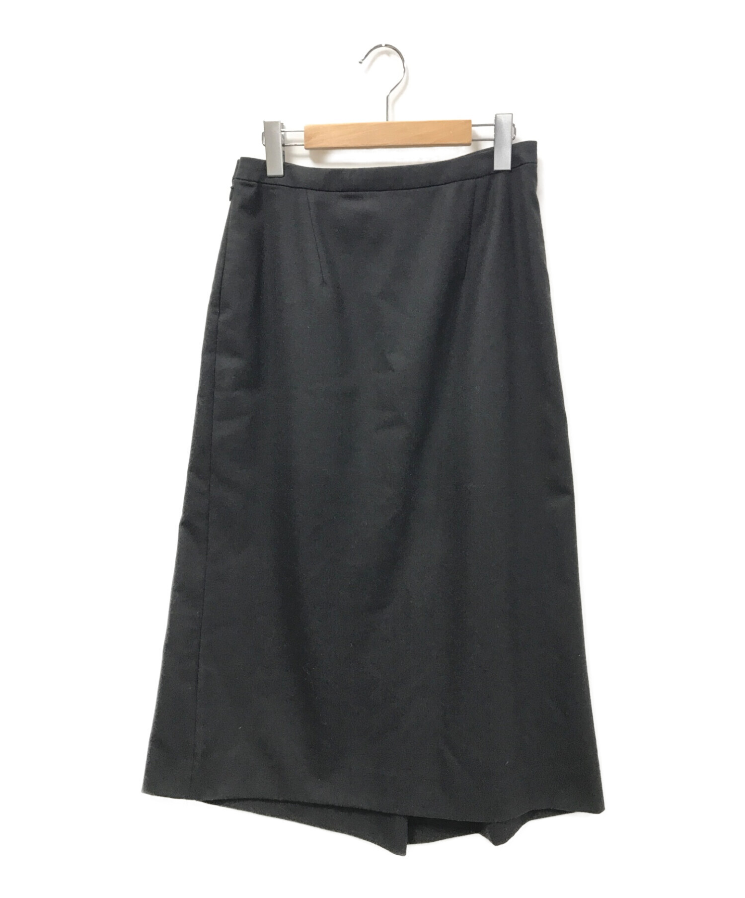 ISSEY MIYAKE (イッセイミヤケ) ウールタックロングスカート ブラック サイズ:3
