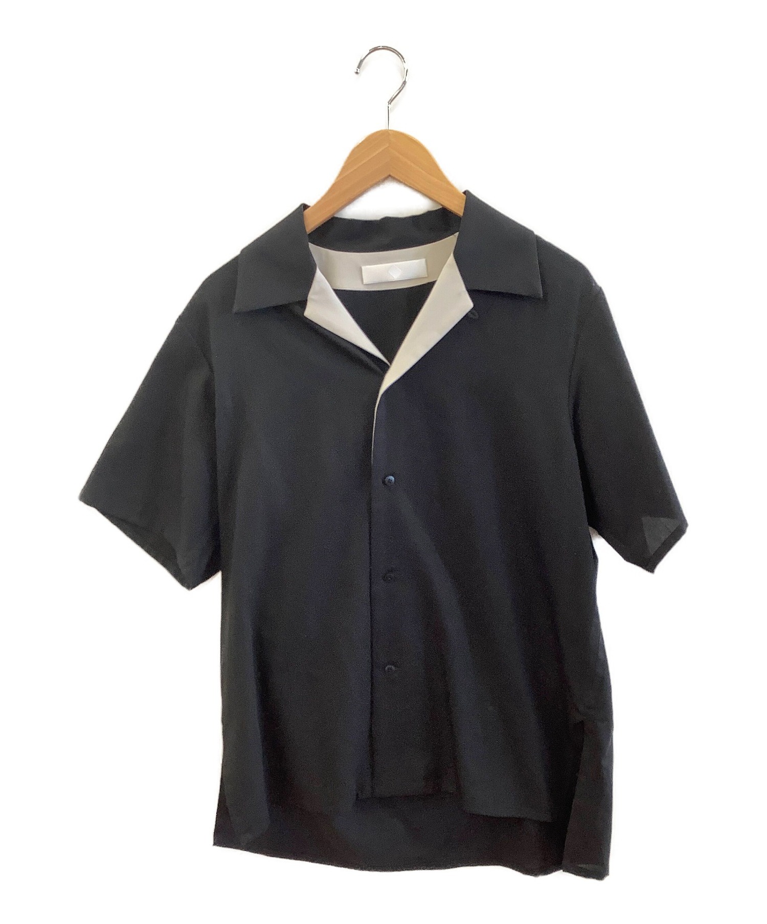 ETHOSENS (エトセンス) オープンカラーシャツ ブラック サイズ:SIZE 1 ES120-21