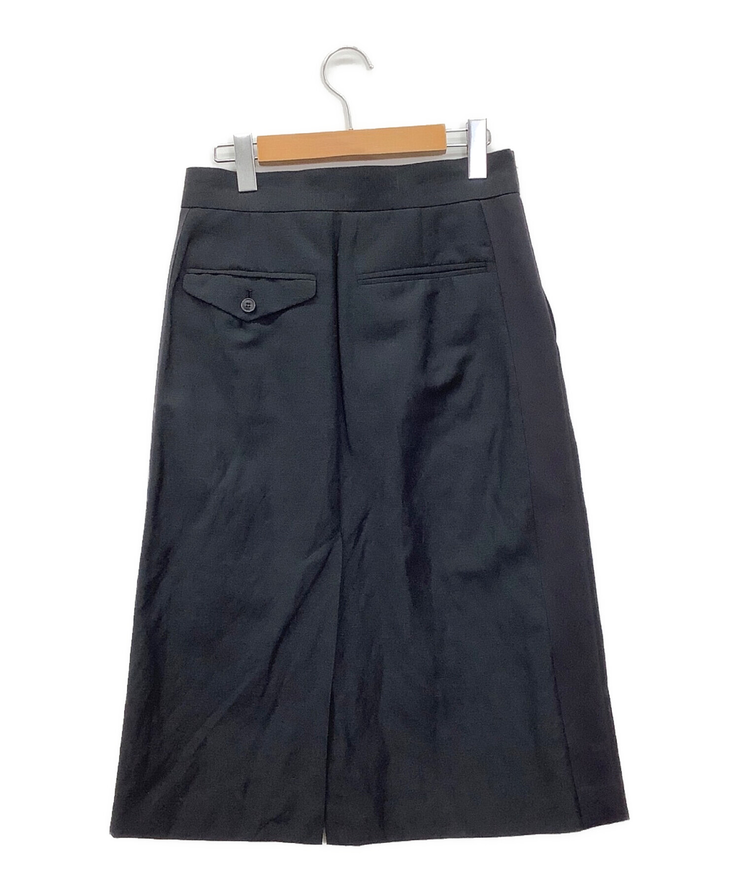 TOGA PULLA (トーガ プルラ) シャンブレーウールスカート ブラック サイズ:36