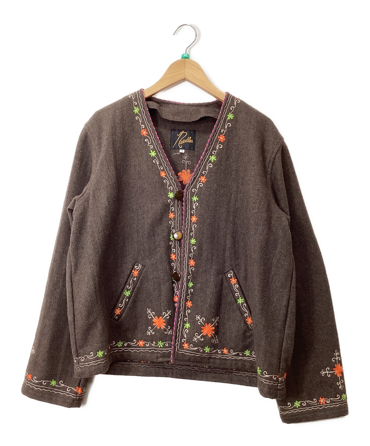 中古・古着通販】Needles (ニードルス) 刺繍ウールジャケット ブラウン 