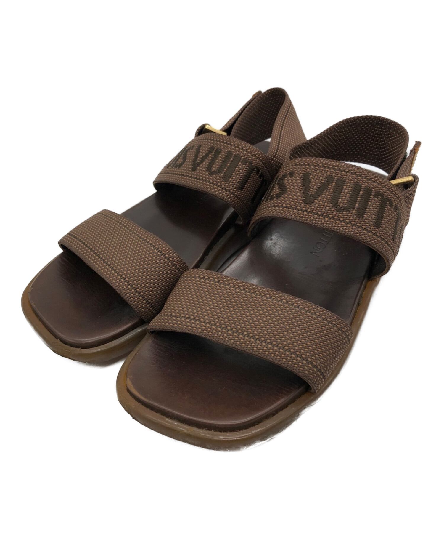 ルイヴィトン サンダル 生臭く 7 1/2 7.5 茶色 