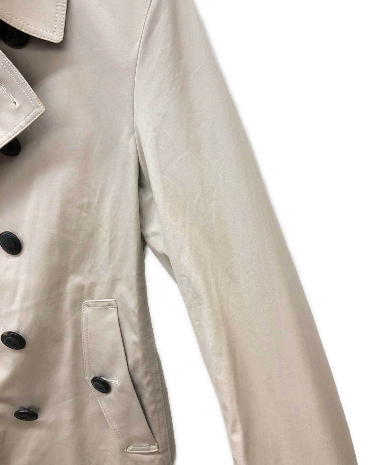 【未使用】バーバリーショートトレンチジャケット ベージュ系　UK40 日本製 Burberry バーバリー ショート丈 トレンチコート ベージュ 40 BURBERRY