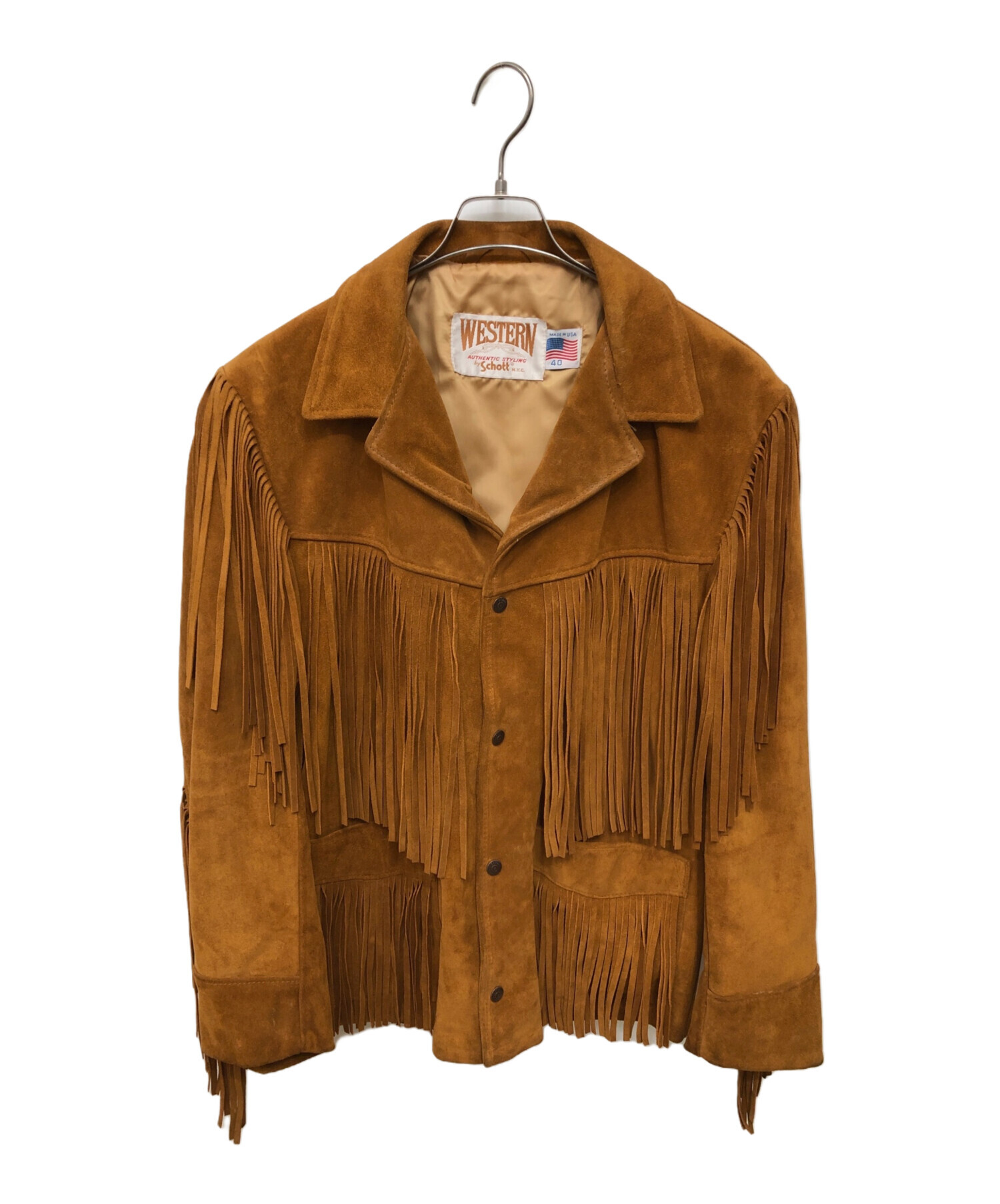 中古・古着通販】Schott (ショット) フリンジジャケット ブラウン  