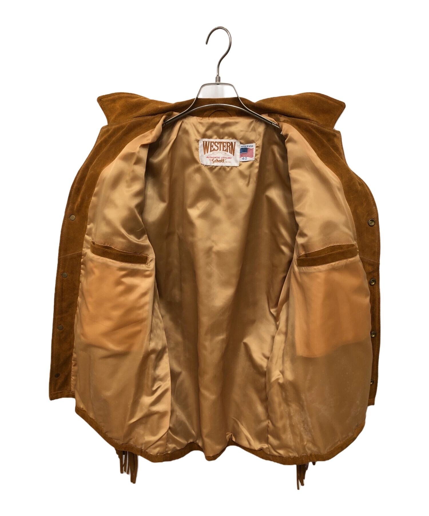 中古・古着通販】Schott (ショット) フリンジジャケット ブラウン 