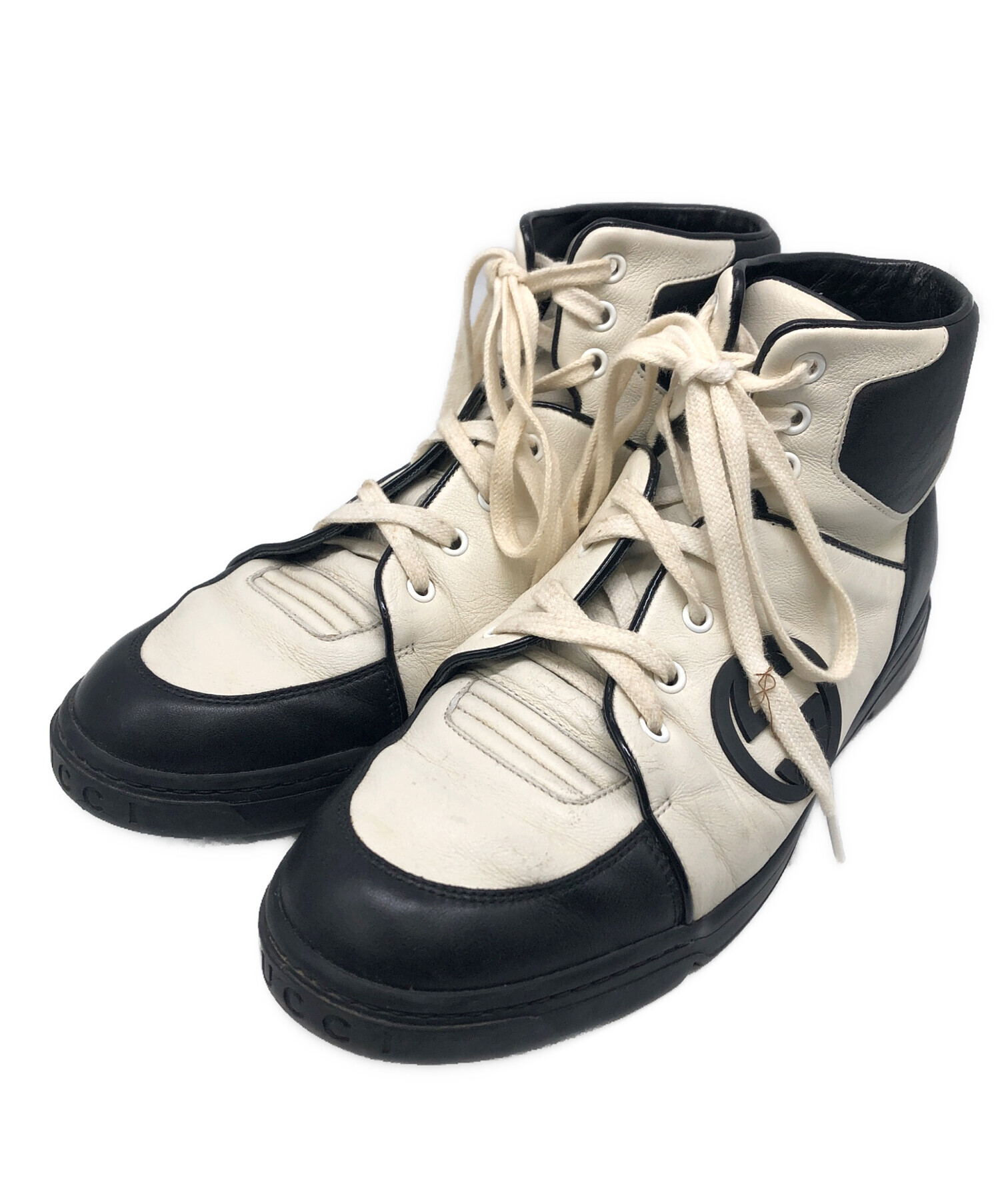 中古・古着通販】GUCCI (グッチ) スニーカー ホワイト×ブラック サイズ 