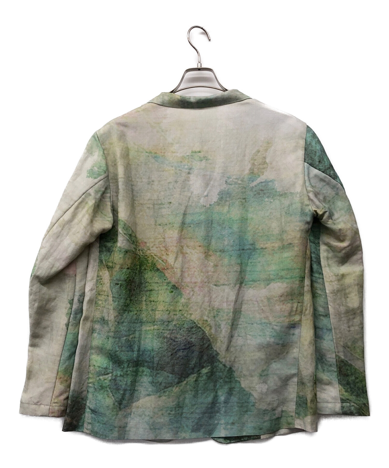 m's braque (エムズブラック) テーラードジャケット グリーン×ホワイト サイズ:38