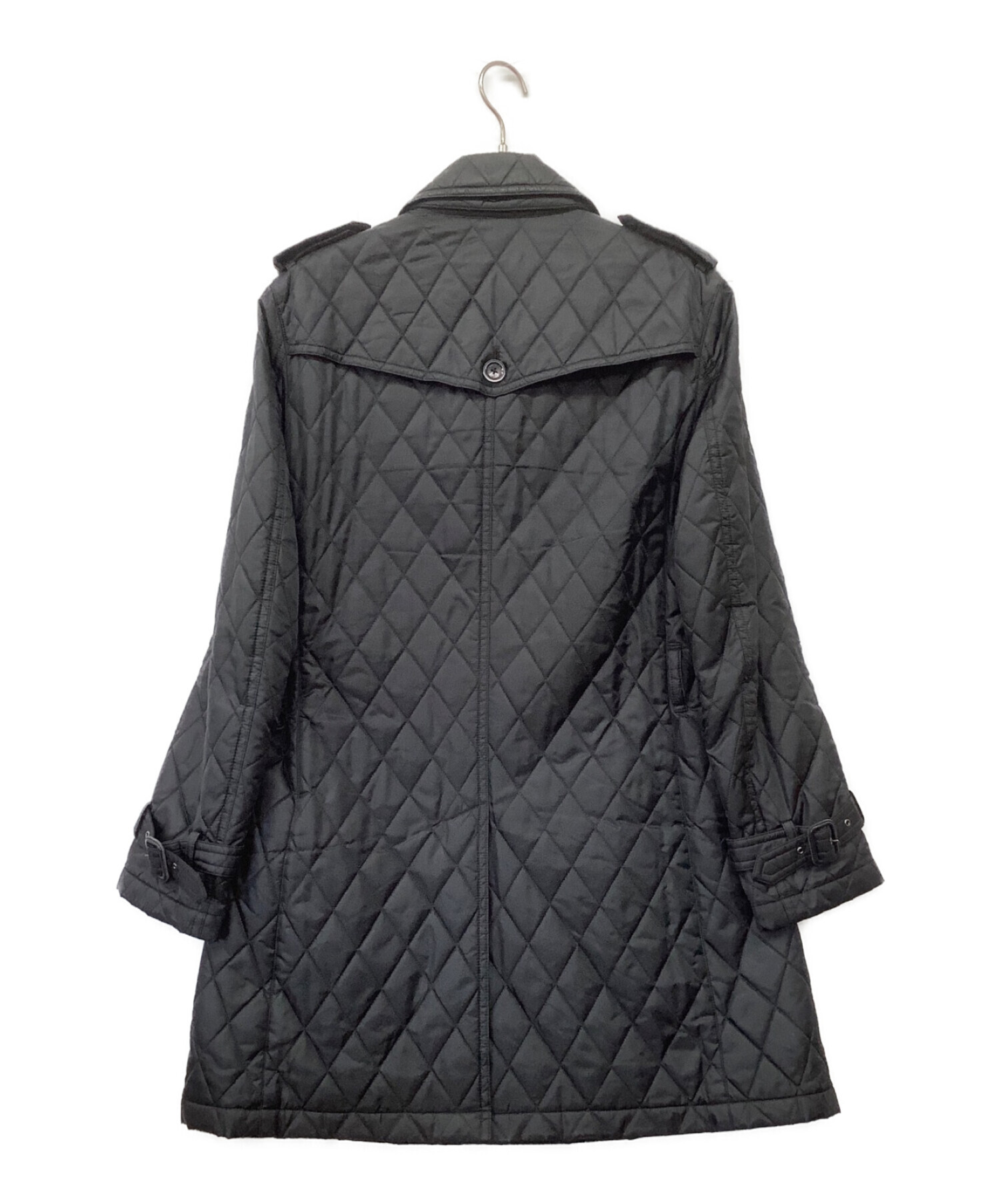 値下BURBERRY BLACK 濁 LABEL ダイヤモンドキルトトレンチコートM