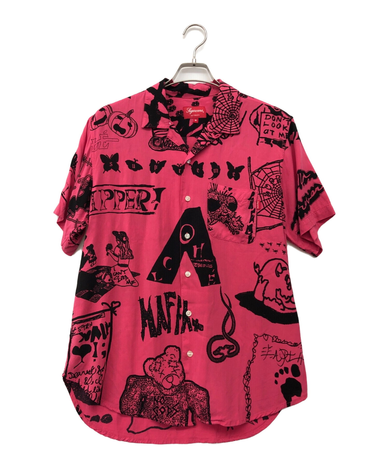 中古・古着通販】SUPREME (シュプリーム) オープンカラーシャツ ピンク 