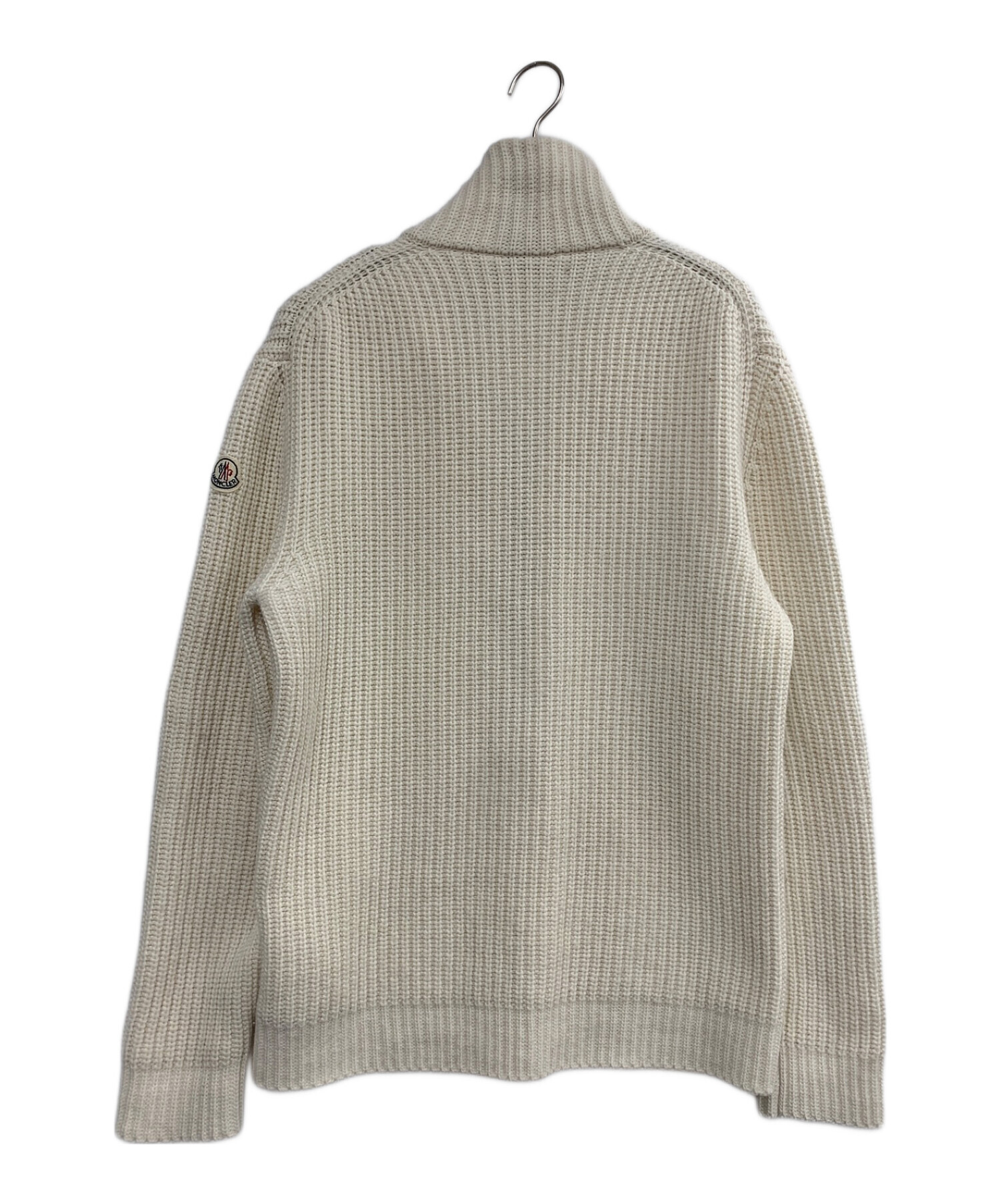 中古・古着通販】MONCLER (モンクレール) ハーフジップニット ホワイト  