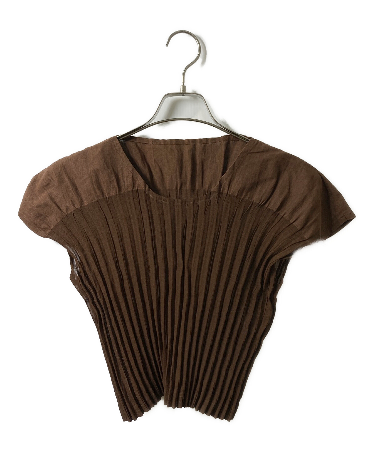 中古・古着通販】ISSEY MIYAKE (イッセイミヤケ) ノースリーブブラウス 
